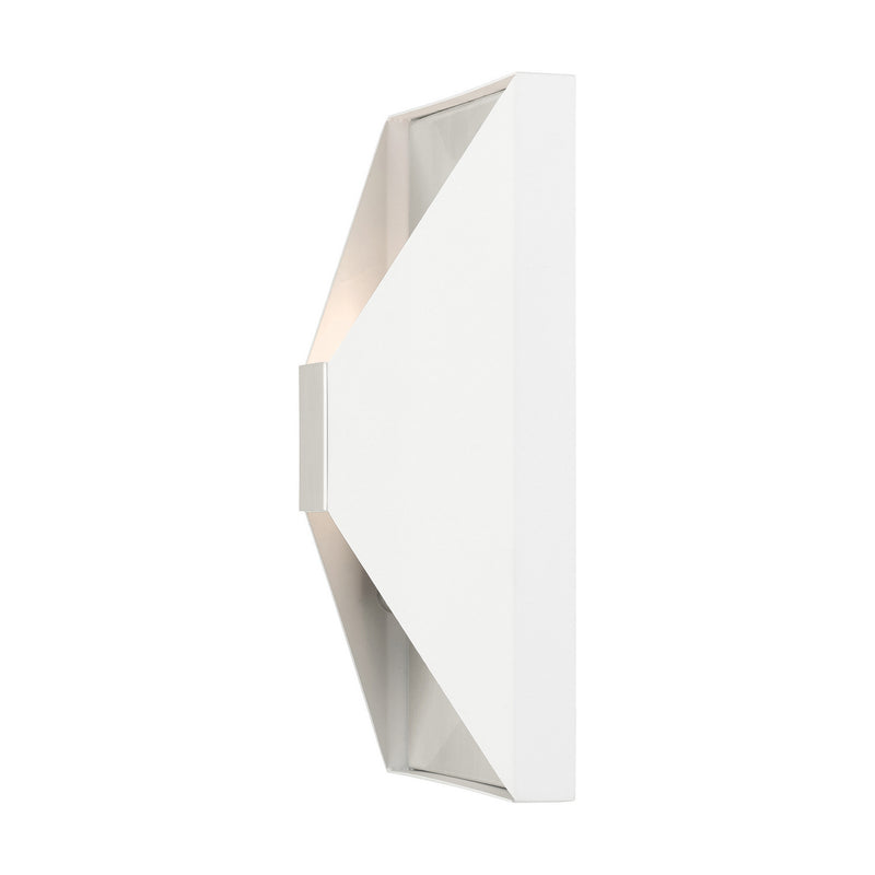 Livex Lighting 46002-13 Two Light Wall Sconce, Textured White w/ Brushed Nickels
