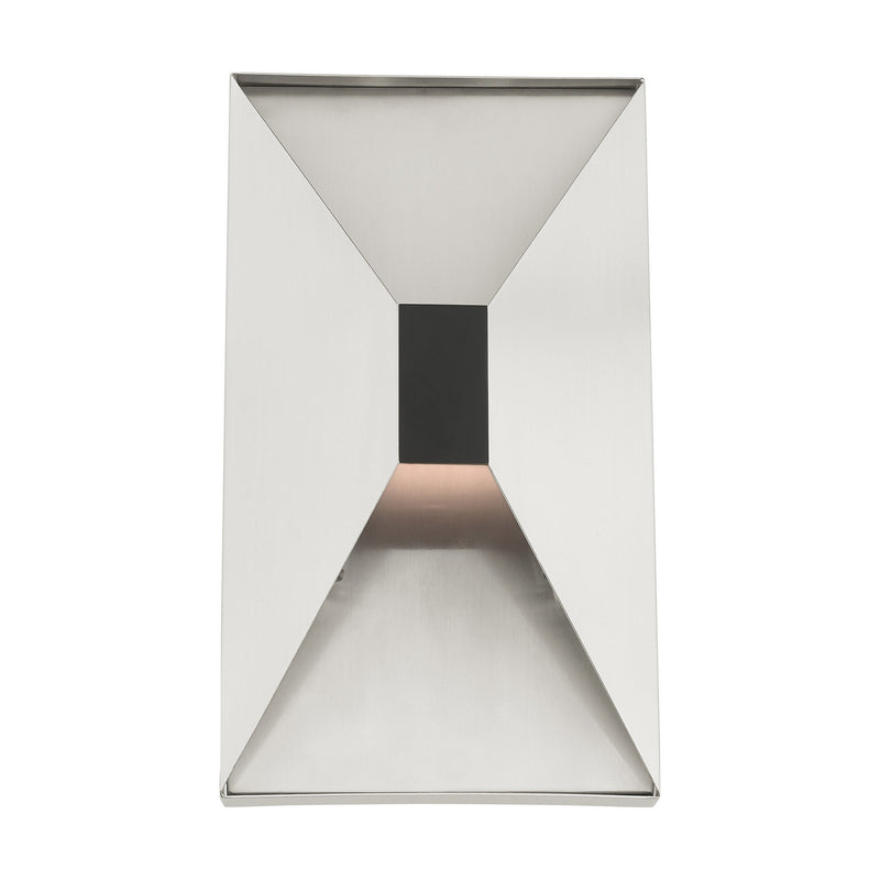 Livex Lighting 46002-91 Two Light Wall Sconce, Brushed Nickel w/ Black