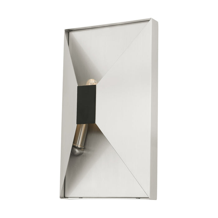 Livex Lighting 46002-91 Two Light Wall Sconce, Brushed Nickel w/ Black