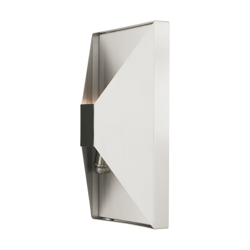Livex Lighting 46002-91 Two Light Wall Sconce, Brushed Nickel w/ Black