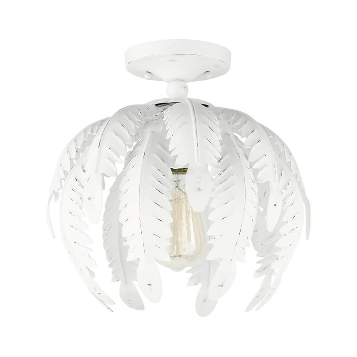 Livex Lighting 46231-60 One Light Semi Flush Mount, Antique White