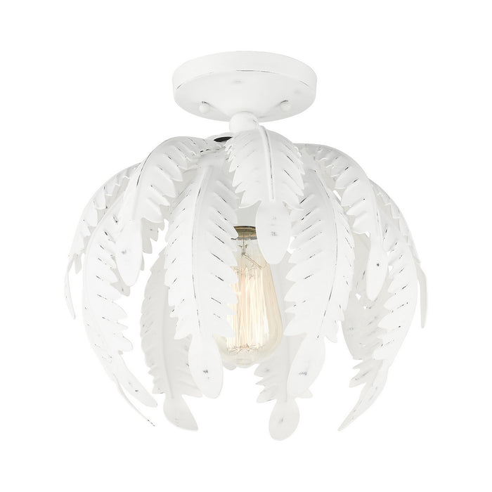 Livex Lighting 46231-60 One Light Semi Flush Mount, Antique White