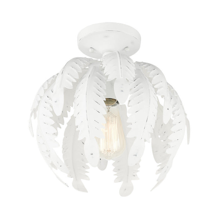 Livex Lighting 46231-60 One Light Semi Flush Mount, Antique White