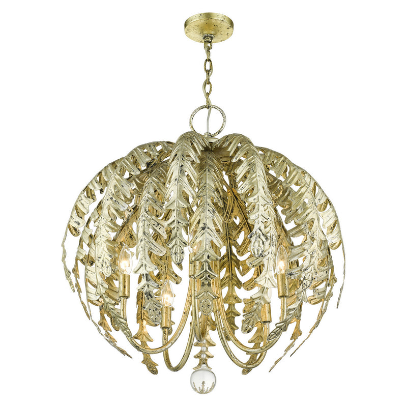 Livex Lighting 46235-28 Five Light Chandelier, Hand Applied Winter Gold