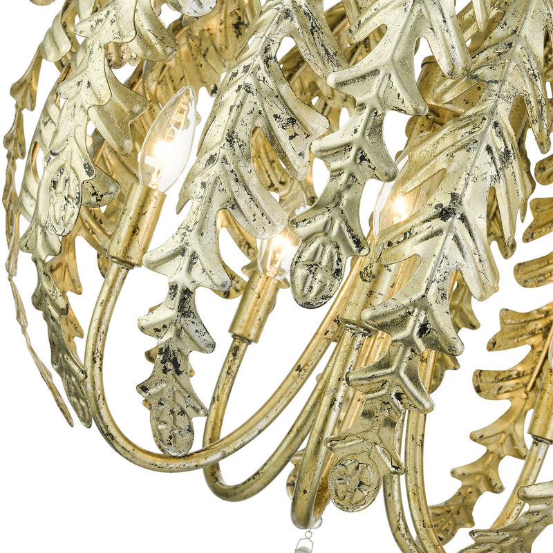 Livex Lighting 46235-28 Five Light Chandelier, Hand Applied Winter Gold