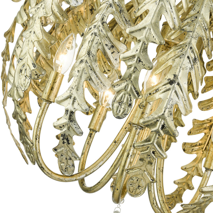 Livex Lighting 46235-28 Five Light Chandelier, Hand Applied Winter Gold