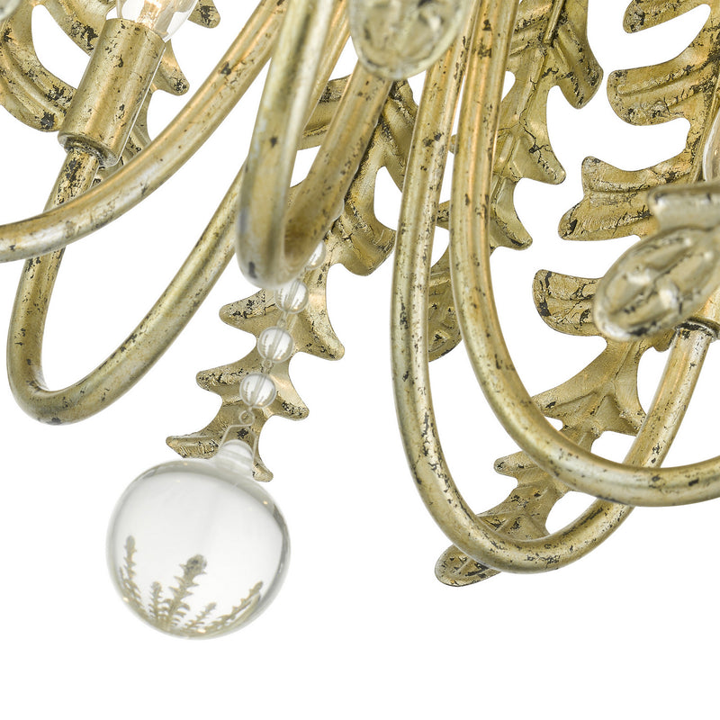 Livex Lighting 46235-28 Five Light Chandelier, Hand Applied Winter Gold
