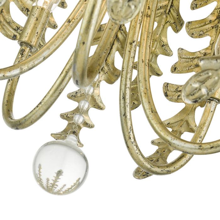 Livex Lighting 46235-28 Five Light Chandelier, Hand Applied Winter Gold