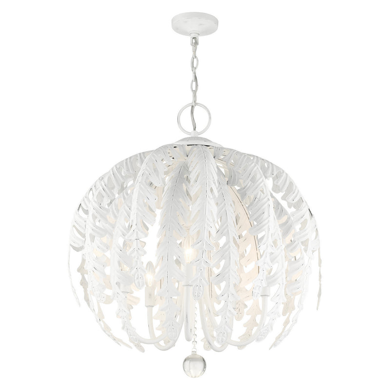 Livex Lighting 46235-60 Five Light Chandelier, Antique White