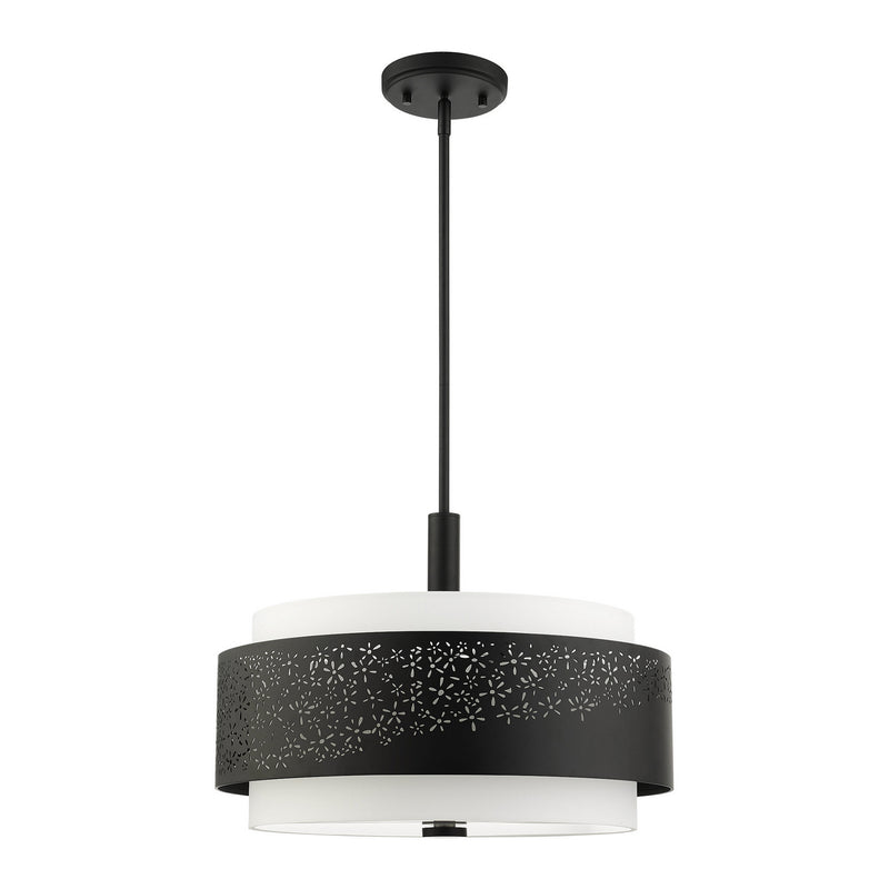 Livex Lighting 46254-04 Four Light Chandelier, Black
