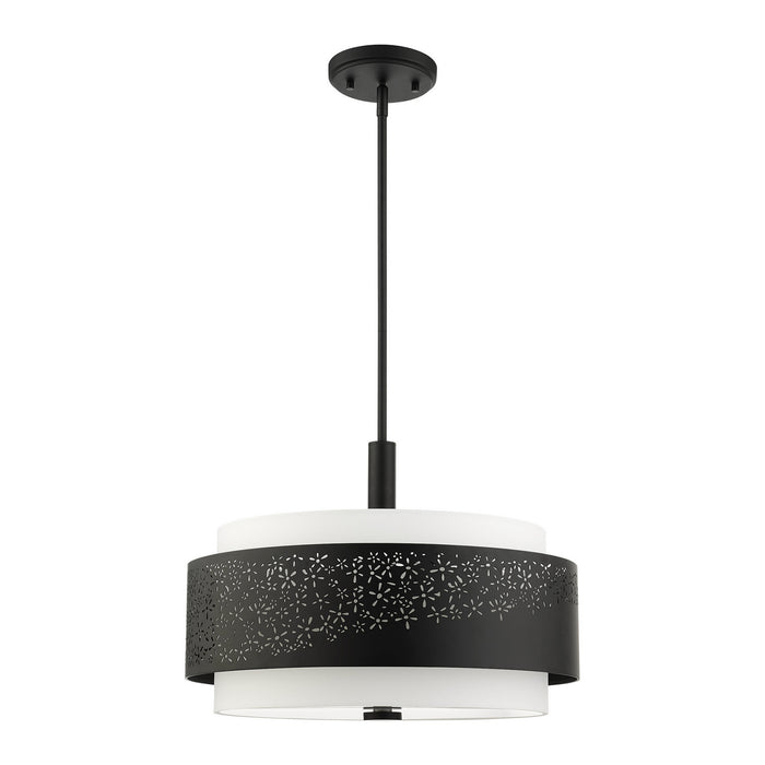 Livex Lighting 46254-04 Four Light Chandelier, Black