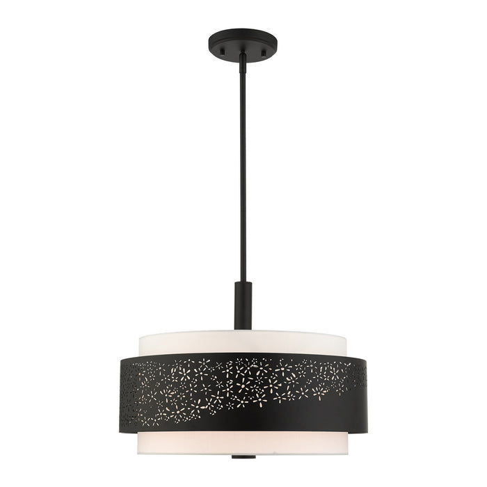 Livex Lighting 46254-04 Four Light Chandelier, Black
