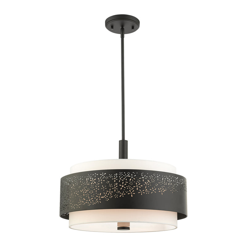 Livex Lighting 46254-04 Four Light Chandelier, Black