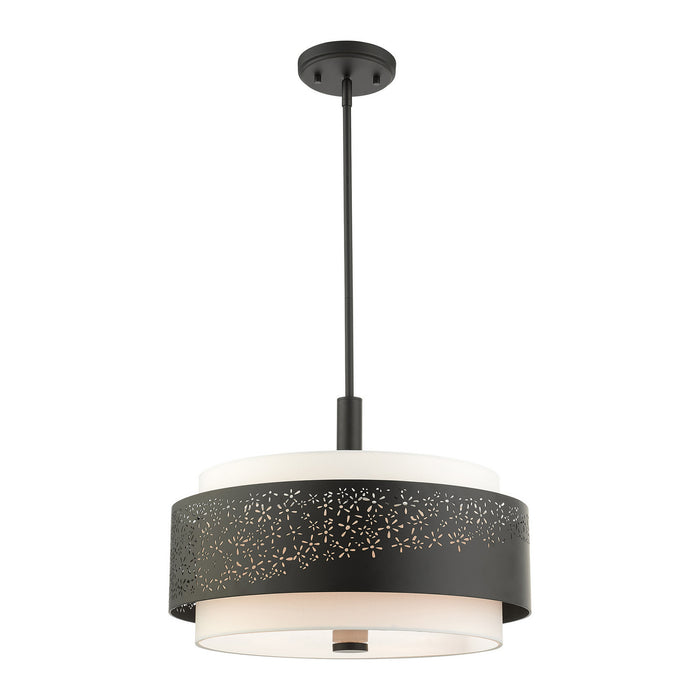 Livex Lighting 46254-04 Four Light Chandelier, Black