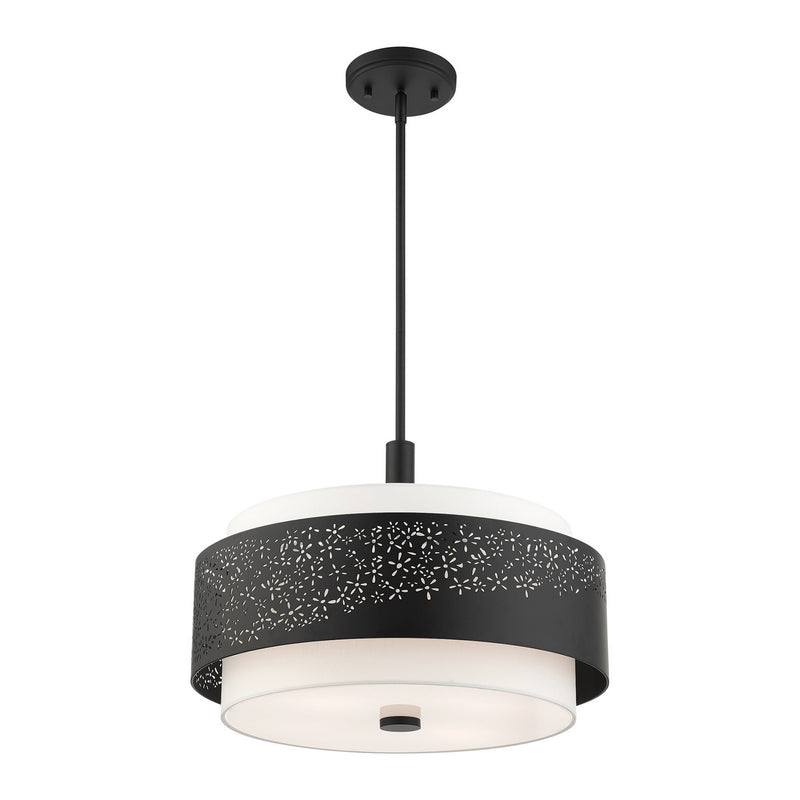Livex Lighting 46254-04 Four Light Chandelier, Black
