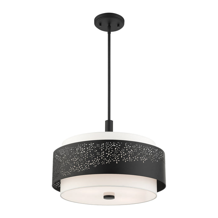 Livex Lighting 46254-04 Four Light Chandelier, Black
