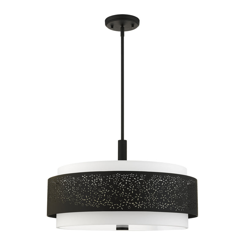 Livex Lighting 46255-04 Five Light Chandelier, Black