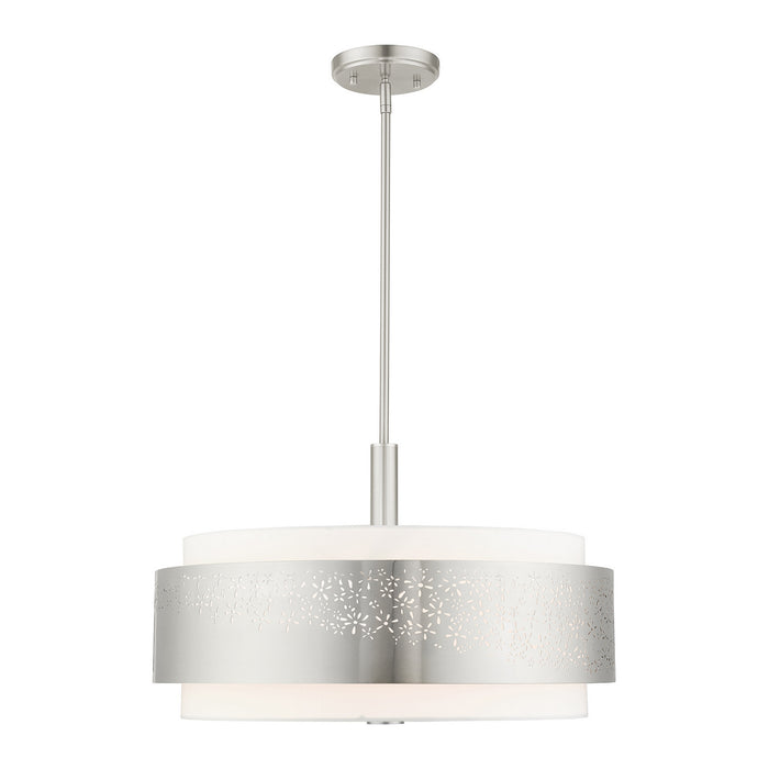 Livex Lighting 46255-91 Five Light Chandelier, Brushed Nickel