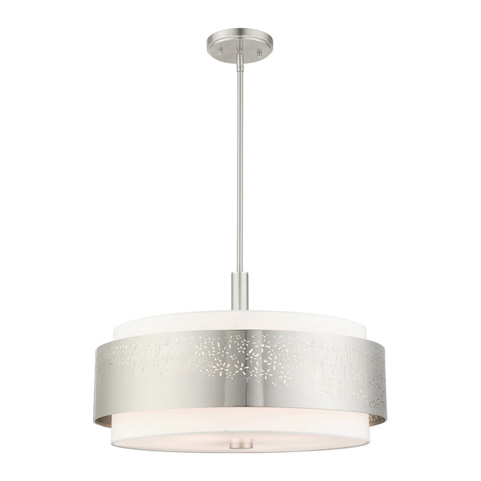 Livex Lighting 46255-91 Five Light Chandelier, Brushed Nickel
