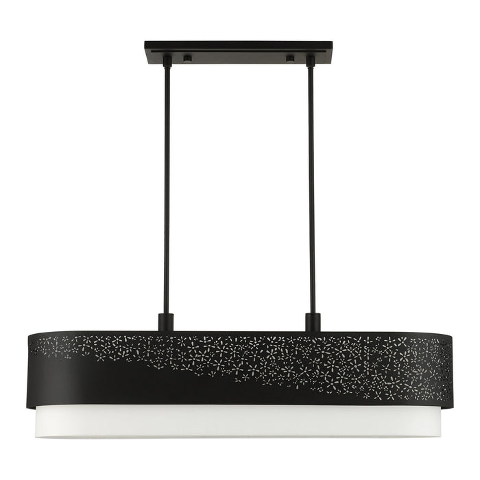 Livex Lighting 46258-04 Six Light Linear Chandelier, Black