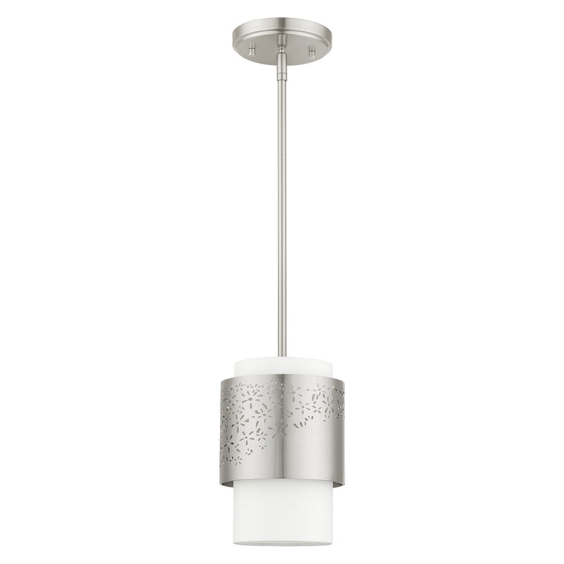 Livex Lighting 46259-91 One Light Pendant, Brushed Nickel