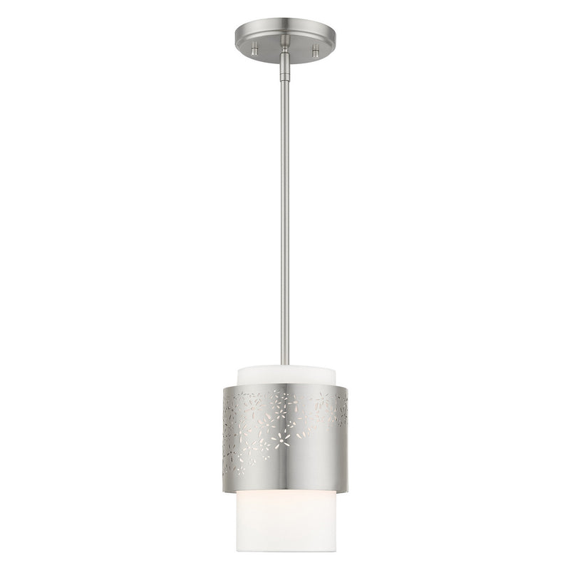 Livex Lighting 46259-91 One Light Pendant, Brushed Nickel