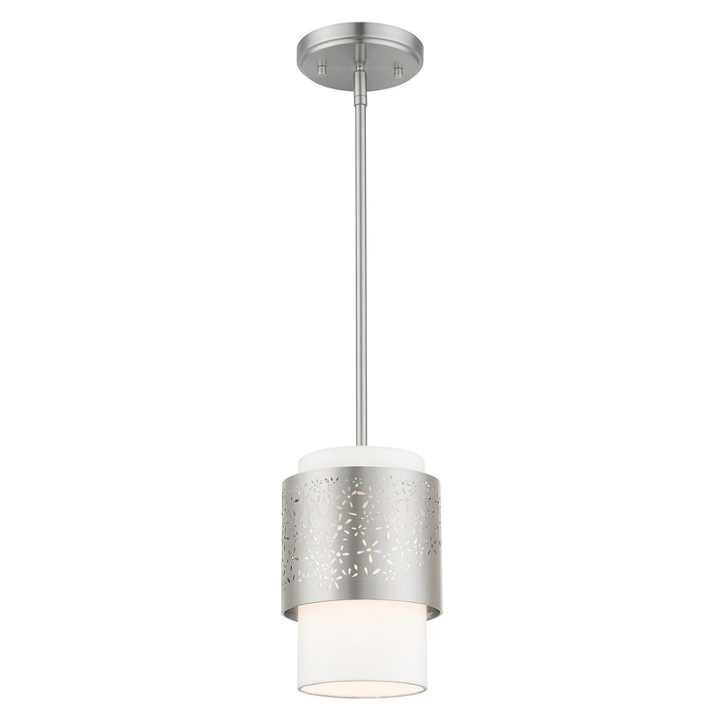 Livex Lighting 46259-91 One Light Pendant, Brushed Nickel