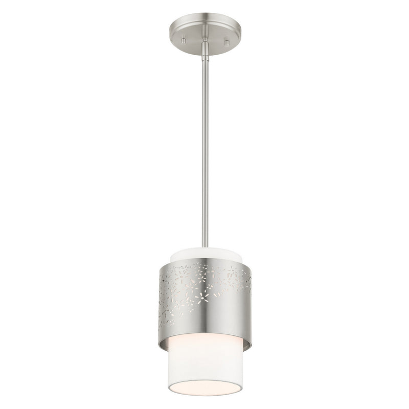 Livex Lighting 46259-91 One Light Pendant, Brushed Nickel