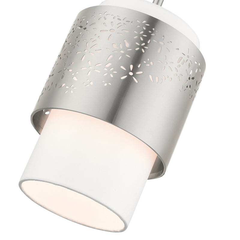 Livex Lighting 46259-91 One Light Pendant, Brushed Nickel