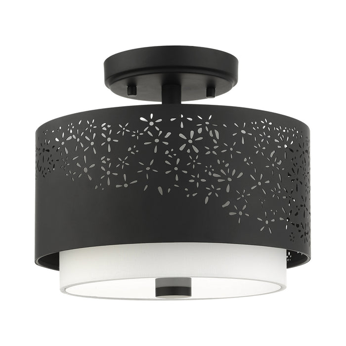Livex Lighting 46267-04 Two Light Semi Flush Mount, Black