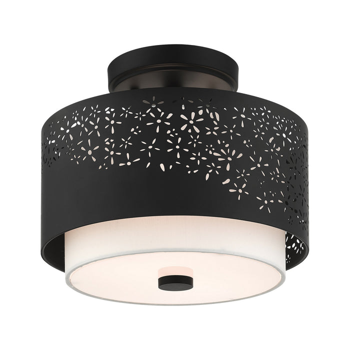 Livex Lighting 46267-04 Two Light Semi Flush Mount, Black