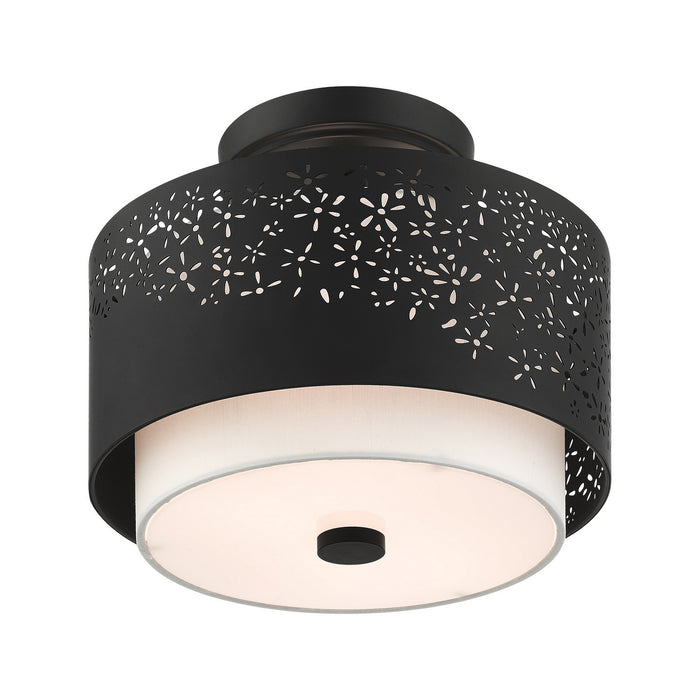 Livex Lighting 46267-04 Two Light Semi Flush Mount, Black