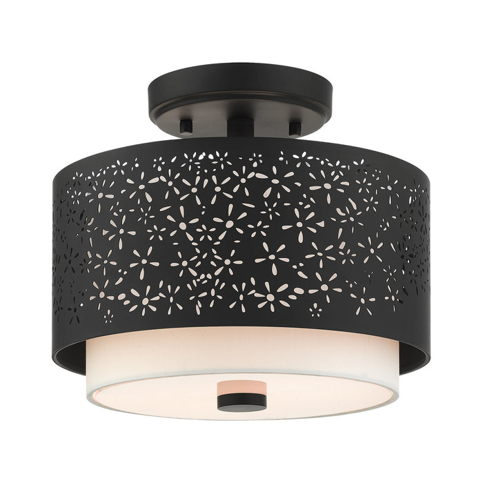 Livex Lighting 46267-04 Two Light Semi Flush Mount, Black
