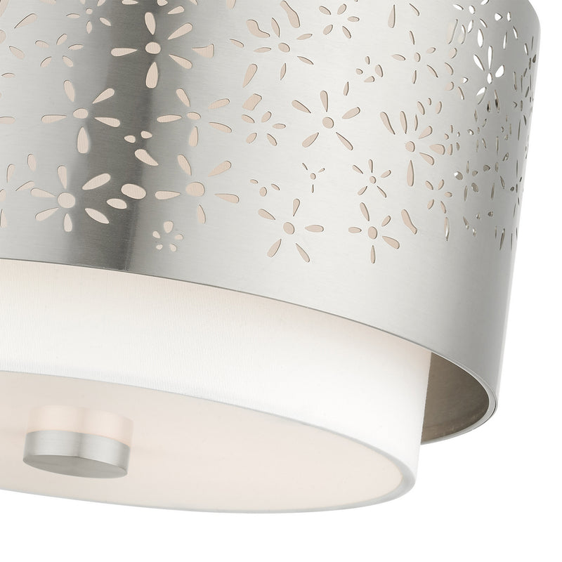 Livex Lighting 46267-91 Two Light Semi Flush Mount, Brushed Nickel
