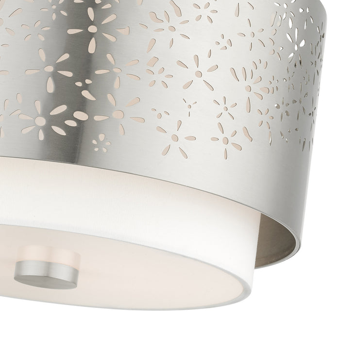 Livex Lighting 46267-91 Two Light Semi Flush Mount, Brushed Nickel