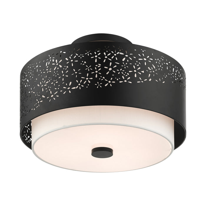 Livex Lighting 46268-04 Three Light Semi Flush Mount, Black