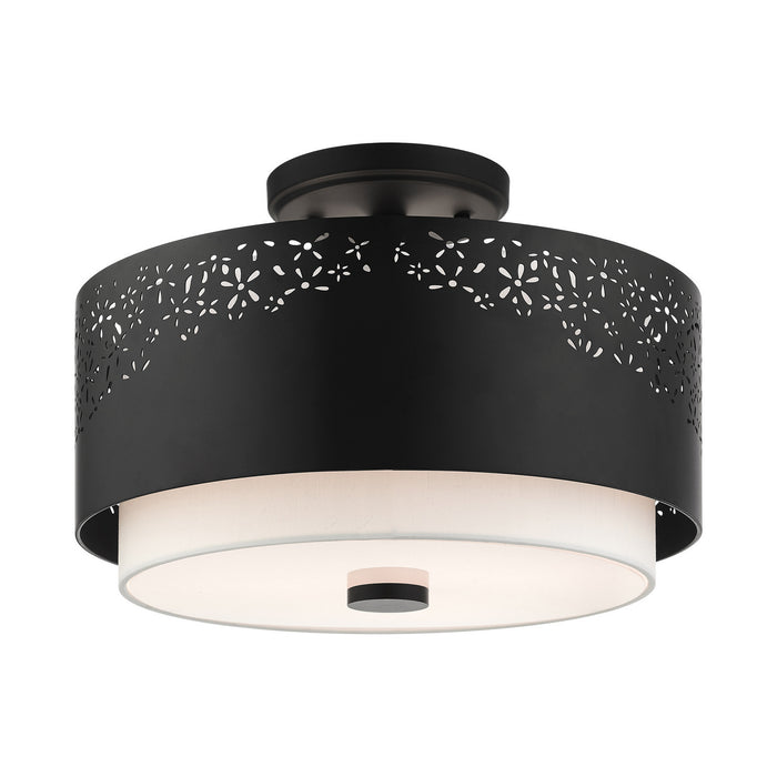 Livex Lighting 46268-04 Three Light Semi Flush Mount, Black