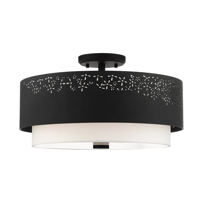 Livex Lighting 46269-04 Four Light Semi Flush Mount, Black