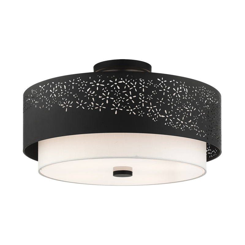 Livex Lighting 46269-04 Four Light Semi Flush Mount, Black