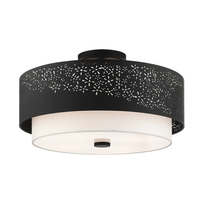 Livex Lighting 46269-04 Four Light Semi Flush Mount, Black