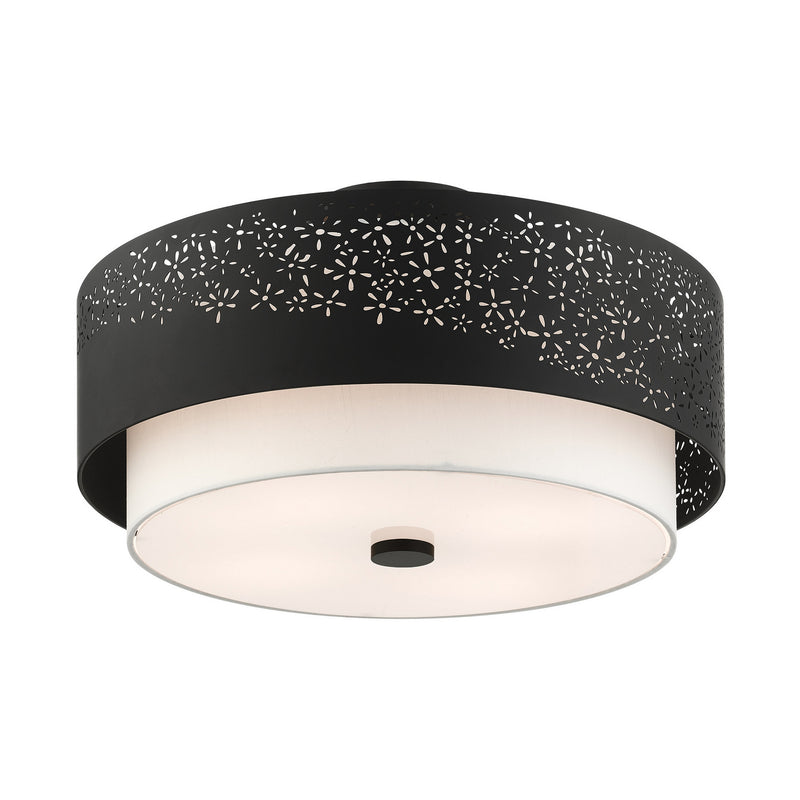Livex Lighting 46269-04 Four Light Semi Flush Mount, Black