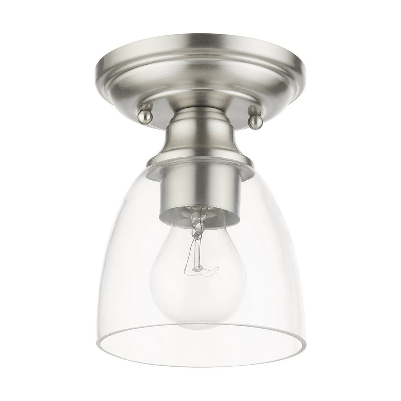 Livex Lighting 46331-91 One Light Flush Mount, Brushed Nickel