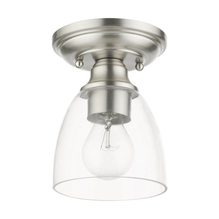 Livex Lighting 46331-91 One Light Flush Mount, Brushed Nickel
