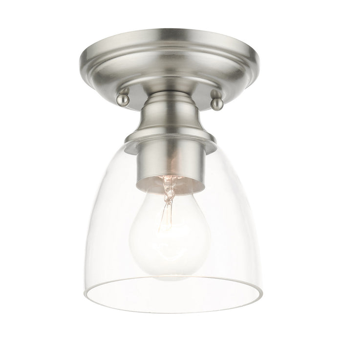 Livex Lighting 46331-91 One Light Flush Mount, Brushed Nickel