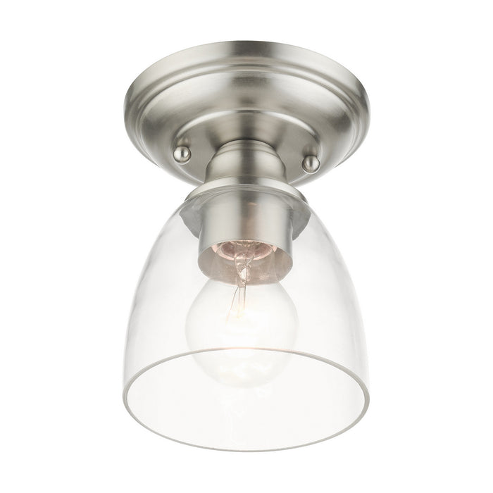 Livex Lighting 46331-91 One Light Flush Mount, Brushed Nickel