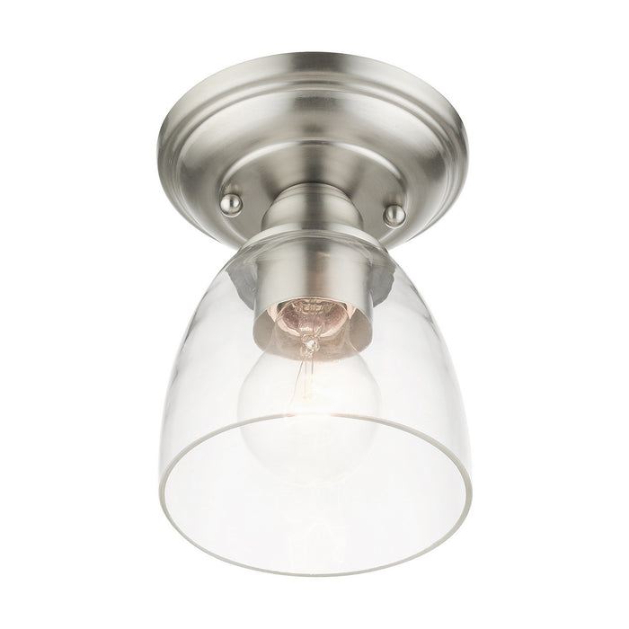 Livex Lighting 46331-91 One Light Flush Mount, Brushed Nickel