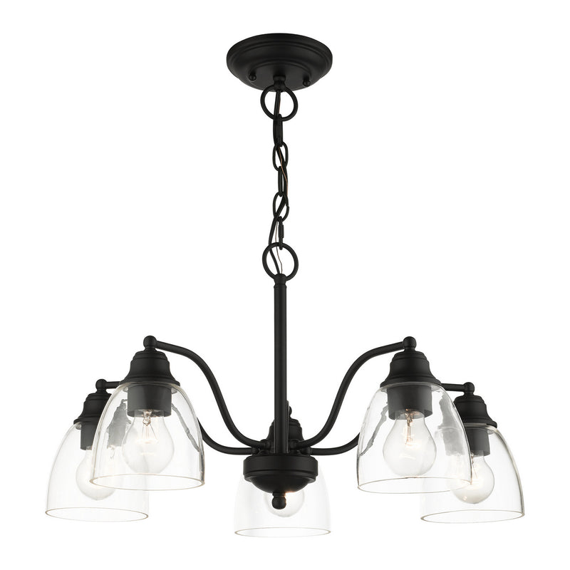 Livex Lighting 46335-04 Five Light Chandelier, Black