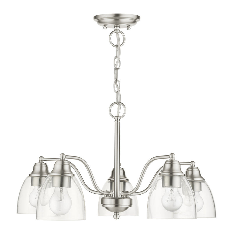 Livex Lighting 46335-91 Five Light Chandelier, Brushed Nickel