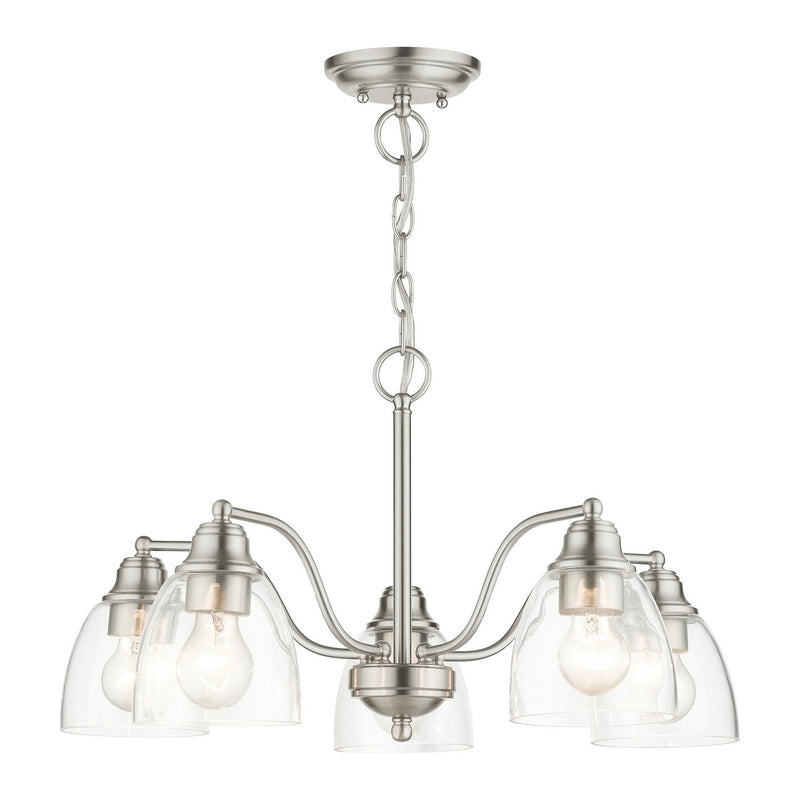 Livex Lighting 46335-91 Five Light Chandelier, Brushed Nickel