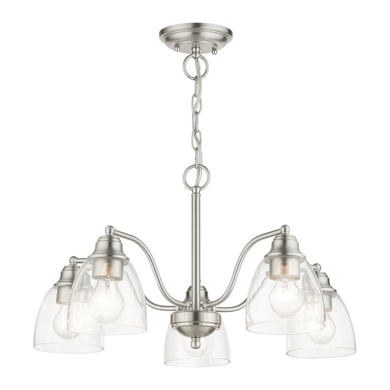 Livex Lighting 46335-91 Five Light Chandelier, Brushed Nickel